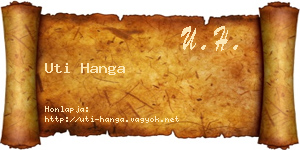 Uti Hanga névjegykártya